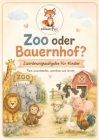 Vorschau - Arbeitsblätter - Zoo oder Bauernhof? Tiere zuordnen - Deckblatt