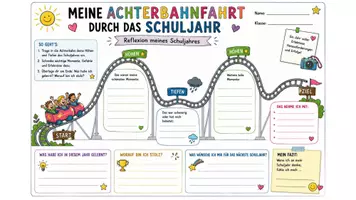 Vorschau - Arbeitsblätter - Reflexion des Schuljahres / mein Schuljahr - Seite 1