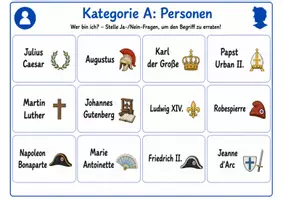 Vorschau - Spiele - Wer bin ich? – Stirnkarten-Spiel für Geschichte Klasse 7/8 - Spielmaterial mit 60 Begriffskarten, Regeln und Arbeitsanweisung - Seite 3