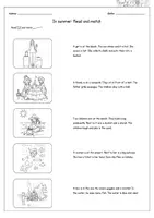 Vorschau - Arbeitsblätter - Englisch Grundschule - In Summer - Reading - Read and match - Seite 1