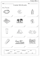 Vorschau - Arbeitsblätter - Englisch Grundschule - In Summer - Vocabulary - Write the words - Seite 1