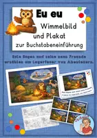 Vorschau - Poster - Buchstabe Eu eu: Wimmelbild/Plakat zur Buchstabeneinführung - Deckblatt