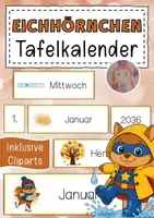 Vorschau - Anderer Materialtyp - Eichhörnchenklasse Tafelkalender Klassentier Eichhörnchen Superhelden - Deckblatt