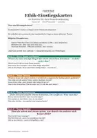 Vorschau - Arbeitsblätter - FREEBIE Ethik Einstiegskarten Klasse 5/6 | 10 Impulsfragen Stundeneinstieg, Diskussion | Regeln Fairness Verantwortung Empathie Glück | Think-Pair-Share | kostenlos | Philosophie - Deckblatt