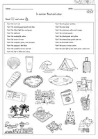 Vorschau - Arbeitsblätter - Englisch Grundschule - In summer - Reading - Read and colour - Seite 2