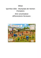 Vorschau - Arbeitsblätter - Diktat Klasse 4 Sportfest 2026 - Deckblatt