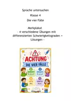 Vorschau - Arbeitsblätter - Übungen zu vier Fälle Klasse 4 - Deckblatt
