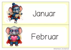 Vorschau - Anderer Materialtyp - Elefantenklasse Tafelkalender Klassentier Elefant Superhelden - Seite 1