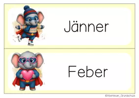 Vorschau - Anderer Materialtyp - Elefantenklasse Tafelkalender Klassentier Elefant Superhelden - Seite 2