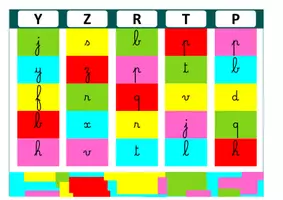 Aperçu - Apprentissages en autonomie - colorcode- Associer majuscules à cursives /scriptes - Page 1