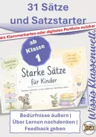 Vorschau - Arbeitsblätter - Starke Sätze für Kinder / Reflexion (PDF / PNG) - Deckblatt