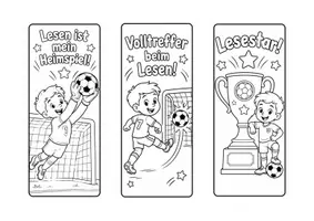 Vorschau - Mal- und Bastelvorlagen - Fußball Lesezeichen - Ausmalbilder - Freebie - Seite 2