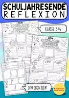 Vorschau - Arbeitsblätter - Steckbrief zum Schuljahresende / Letzte Schulwoche (Klasse 3-4) – Reflexion & Erinnerung - Deckblatt