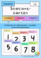 Vorschau - Stationenlernen - Stationskarten Grundschule | Tafelkarten für Stationsarbeit, Lerntheke, Unterrichtsorganisation · kostenloses Freebie - Deckblatt