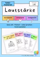 Vorschau - Präsentationen/Tafelbilder - Lautstärke Grundschule | Lautstärkekarten für Arbeitslautstärke und Classroom Management · Tafelkarten - Deckblatt
