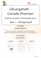 Vorschau - Arbeitsblätter - Gerade Prismen – Komplettpaket Klasse 7/8 - Seite 1