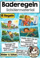 Vorschau - Spiele - Baderegeln | Belehrung – 15 Bildkarten & Satzkarten | Schülermaterial - Deckblatt