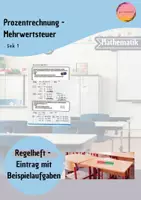 Vorschau - Arbeitsblätter - Prozent - Mehrwertsteuer - Regelhefteintrag mit Aufgaben - Deckblatt