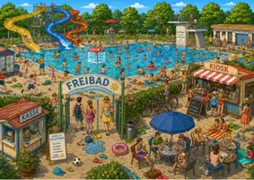 Vorschau - Stundenentwürfe - Lesespurgeschichte Sommer - Chaos im Freibad - Seite 1