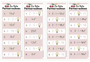 Vorschau - Arbeitsblätter - Partnerrechnen Einmaleins | Kleines 1x1 Multiplikation Malfolgen - Freiarbeit Klasse 2 - Seite 3