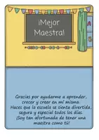 Vista previa - Manualidades / Dibujos para colorear - Tarjeta para la Maestra: ¡Gracias por ayudarme a crecer! - Portada