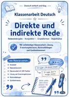 Vorschau - Stundenentwürfe - Deutsch Klassenarbeit: Direkte und indirekte Rede - Deckblatt