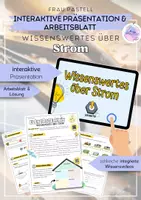 Vorschau - Präsentationen/Tafelbilder - Technik interaktive Präsentation & Arbeitsblatt - Wissenswertes über Strom - Deckblatt