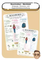 Vorschau - Arbeitsblätter - Beschreiben - Merkblatt (Vorgänge, Personen, Gegenstände) - Deckblatt