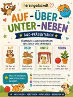 Vorschau - Fördermaterial/Inklusion - Präpositionen üben: auf – über – unter – neben - Deckblatt