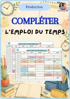 Aperçu - Feuilles d'exercices - Emploi du temps à compléter ado A1-A2 - Page de couverture
