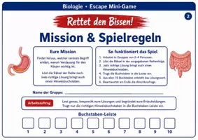 Vorschau - Arbeitsblätter - Escape Mini-Game: Der Weg des Bissens – Die Verdauung des Menschen - Seite 2