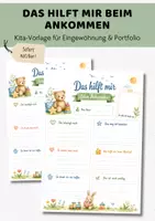 Vorschau - Arbeitsblätter - Eingewöhnung Kita Vorlage kostenlos | Portfolio Kindergarten - Deckblatt