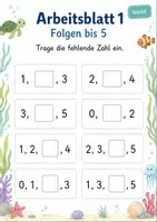 Vorschau - Arbeitsblätter - Zahlenfolgen bis 10 | Mathematik Klasse 1 | 7 Arbeitsblätter als PDF - Seite 1