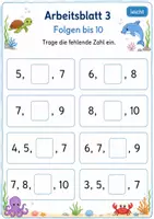 Vorschau - Arbeitsblätter - Zahlenfolgen bis 10 | Mathematik Klasse 1 | 7 Arbeitsblätter als PDF - Seite 3