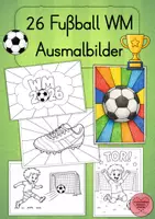 Vorschau - Mal- und Bastelvorlagen - Fußball WM Ausmalbilder für Klasse 1 bis 4 - Deckblatt