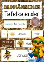 Vorschau - Anderer Materialtyp - Erdmännchenklasse Tafelkalender Klassentier Erdmännchen Superhelden - Deckblatt