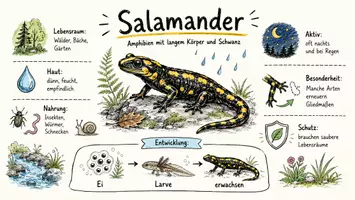 Vorschau - Arbeitsblätter - Arbeitsblatt "Salamander" + Onlineübung & MP3 + Mindmap + Infografik - Seite 1