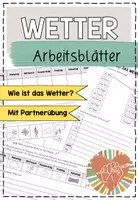 Vorschau - Arbeitsblätter - WETTER Arbeitsblätter "nach dem Wetter fragen" DaZ - Deckblatt