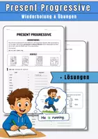 Vorschau - Arbeitsblätter - Present Progressive leicht erklärt – Übungen mit Lösungen - Deckblatt