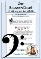 Vorschau - Merkblätter - Musik - Der Bassschlüssel - Erklärung und Merkblatt - Deckblatt