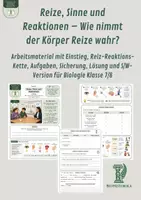 Vorschau - Unterrichtsreihen - Nervenzellen und Sinnesorgane – komplette Unterrichtsreihe für Biologie Klasse 7/8 - Seite 1