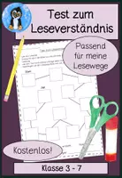 Vorschau - Arbeitsblätter - Leseverstehen & Leseverständnis bewerten | Test zu meinen Lesewegen - Deckblatt