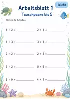 Vorschau - Arbeitsblätter - Tauschaufgaben bis 10 | Mathematik Klasse 1 | 7 Arbeitsblätter als PDF - Seite 1