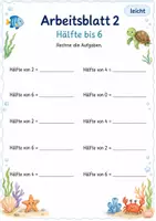 Vorschau - Arbeitsblätter - Halbieren bis 10 | Mathematik Klasse 1 | 7 Arbeitsblätter als PDF - Seite 2