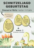 Vorschau - Spiele - Dinosaurier Schnitzeljagd für draußen | Outdoor Garten Schatzsuche Geburtstag Kinder | 4–8 Jahre - Deckblatt