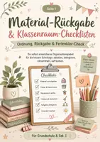Vorschau - Stationenlernen - Material-Rückgabe & Klassenraum-Checklisten – letzte Schulwoche organisieren | Ferienklar-Check - Deckblatt
