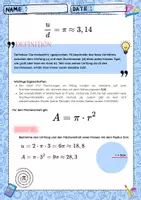 Vorschau - Arbeitsblätter - Pi am Kreis entdecken - handlungsorientierter Forschungsauftrag + Deifinition. Mathe Klasse 8 - Seite 3