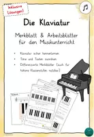 Vorschau - Arbeitsblätter - Klaviatur und C-Dur-Tonleiter – Arbeitsblätter Musik 3/4 - Deckblatt