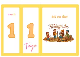 Vorschau - Präsentationen/Tafelbilder - Ferien Countdown, Klappkalender Schuljahr im Überblick - Seite 1