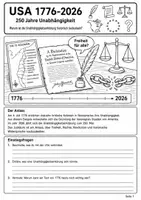 Vorschau - Arbeitsblätter - Geschichte der USA – 250 Jahre Unabhängigkeit | Klasse 7/8 - Seite 1